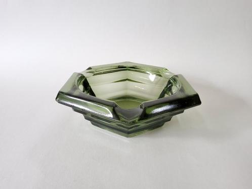 Vintage groene asbak van Andries Copier, Leerdam, Antiek en Kunst, Antiek | Glas en Kristal, Ophalen of Verzenden