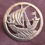 Zilveren Design Broche Viking Schip Noorwegen Gesigneerd, Verzenden, Gebruikt, Zilver, Zilver
