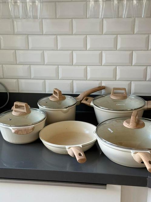 Carote pannenset volledig, Huis en Inrichting, Keuken | Potten en Pannen, Nieuw, Pannenset, Rvs, Ophalen of Verzenden