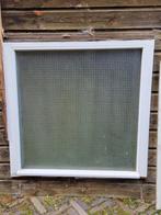 Hardhouten raam 100x100cm, gewapend dubbelglas, Doe-het-zelf en Verbouw, Ophalen, Gevelraam of Ruit, Gebruikt, 80 tot 120 cm