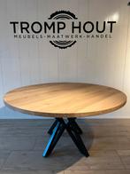 Ronde eiken tafel 7 persoons, Ophalen, Broekerenk 9, t Loo Oldebroek, Nieuw, Tromphout