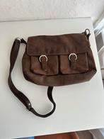 Bruine leren schoudertas beardesign, Ophalen of Verzenden, Zo goed als nieuw, Bruin