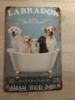 Labrador honden   metalen bordje nieuw, Ophalen of Verzenden, Zo goed als nieuw, Reclamebord