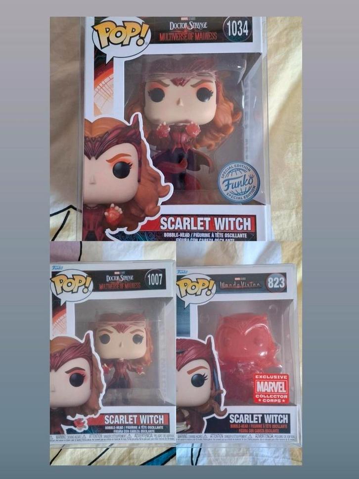 Bundel 3x Scarlet witch funko pops, Verzamelen, Poppetjes en Figuurtjes, Zo goed als nieuw, Ophalen of Verzenden