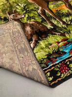 Wandkleed herten tapijt - vintage retro kleed, Gebruikt, Onbekend, Ophalen of Verzenden, Onbekend