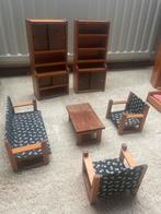 Retro Poppenhuis Meubel Set - Eetkamer & Slaapkamer, Ophalen, Gebruikt, Toebehoren