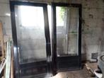 2 openslaande tuindeuren hardhout met dubbel glas, Doe-het-zelf en Verbouw, Deuren en Horren, Ophalen of Verzenden, 200 tot 215 cm