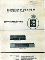 B&O Beomaster 1400K/M ,(#8220), service manual, Audio, Tv en Foto, Ophalen of Verzenden, Gebruikt