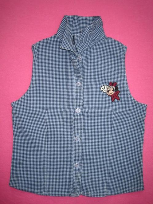 Leuke minnie mouse zomer blouse, blauw ruitje, stof is iets, Kinderen en Baby's, Kinderkleding | Maat 110, Zo goed als nieuw, Meisje