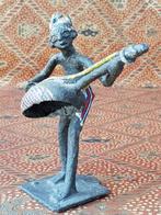 Drie mooie originele oude beeldjes uit Afrika van muzikanten, Ophalen of Verzenden