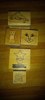 stempels HOUTEN STEMPEL  5 stuks, Ophalen of Verzenden, Gebruikt, Houten stempel
