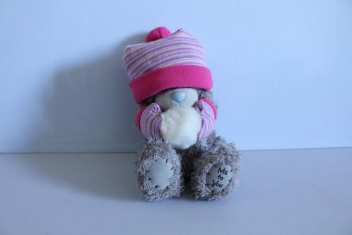 Me to you beer roze lila muts wanten sneeuwbal Kerst, Verzamelen, Beren en Cherished Teddies, Zo goed als nieuw, Stoffen beer