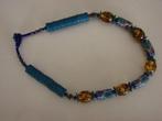 Etnische ketting kralen van glaspasta, heishi, brons,, Ophalen of Verzenden, Nieuw, Overige kleuren, Overige materialen