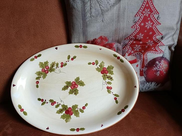 Kerstbord met hulstdecoratie Siaki Dolomite, Antiek en Kunst, Antiek | Schalen, Ophalen