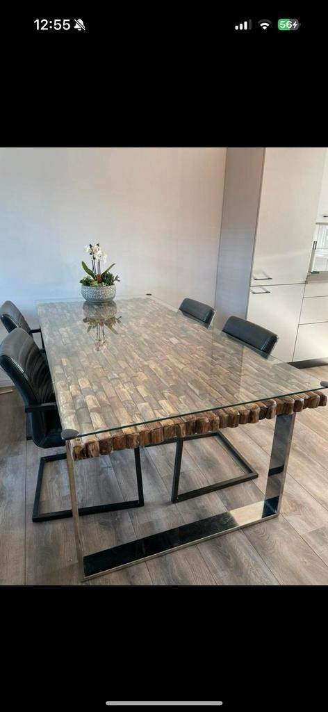 Eettafel, Huis en Inrichting, Tafels | Eettafels, Zo goed als nieuw, 50 tot 100 cm, 200 cm of meer, Rechthoekig, Ophalen