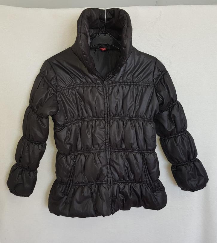 Mooie zwarte MIM PI winterjas draagmaat 128., Kinderen en Baby's, Kinderkleding | Maat 128, Zo goed als nieuw, Meisje, Jas, Verzenden