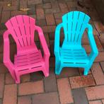 Twee kinderstoeltjes turquoise en rose, Tuin en Terras, Ophalen, Gebruikt, Kunststof