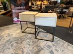 Nachtkastjes beige/Metaal 2x €139,- Direct/leverbaar E-7122