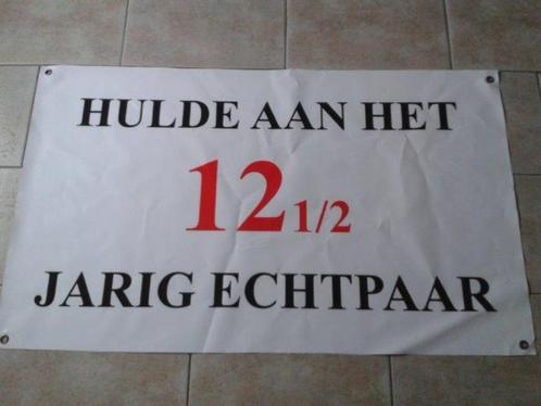 spandoek voor 12,5 jarig huwelijksfeest te huur, Hobby en Vrije tijd, Feestartikelen | Verhuur, Zo goed als nieuw, Geboorte of Huwelijk