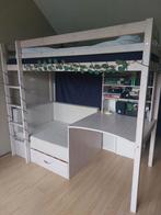 Hoogslaper met bureau en logeerbed - 1 persoons, Huis en Inrichting, Slaapkamer | Stapelbedden en Hoogslapers, Ophalen, Gebruikt