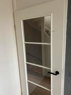 Afgelakte binnendeur met glas, 202x86 cm, RAL 9010, Ophalen, Gebruikt, 80 tot 100 cm, Binnendeur