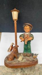 Anri houten beeldje houtsnijwerk muzikant met dieren, Ophalen of Verzenden