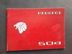 Handleiding instructieboekje Peugeot 504 1976, Ophalen of Verzenden