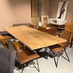 Eiken tafel 260x100 met duo poot massief eiken 4cm, Huis en Inrichting, Ophalen, Eikenhout, 50 tot 100 cm, Rechthoekig