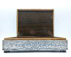 Zilveren sigarendoos met houten binnenzijde, Maleisië, Verzenden, Zilver