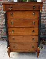Fraaie eiken empire chiffonaire,kabinet en commode, Ophalen