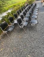 Italiaans design zwart leren Castelli 30 stoelen jaren 70, Ophalen, Zo goed als nieuw, Zwart, Vijf, Zes of meer stoelen
