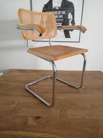 2x Thonet stijl Breuer Cesca buisframe stoel rotan webbing, Vintage Bauhaus design, Riet of Rotan, Gebruikt, Ophalen of Verzenden