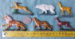 Oud speelgoed 6 metalen dier figuren voor dierentuin, Antiek en Kunst, Ophalen of Verzenden