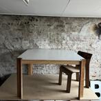 Vierkante Houten Gijs Bakker Strip Chair Castelein Tafel, 100 tot 150 cm, 100 tot 150 cm, Design, Gebruikt