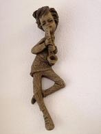 Wandbeeld Muur Keramiek Jongen Saxofoon Circa 1950, Antiek en Kunst, Ophalen of Verzenden
