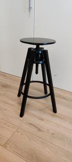 Zwarte kruk Dalfred Ikea zgan 63-74 cm, In hoogte verstelbaar, Zo goed als nieuw, IJzer, Ophalen