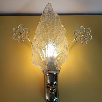 Hollywood regent stijl glazen messing wandlamp.Murano glas. beschikbaar voor biedingen