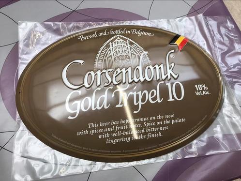 Corsendonk bier gold tripel 10 reclamebord metaal, Verzamelen, Merken en Reclamevoorwerpen, Nieuw, Reclamebord, Ophalen of Verzenden
