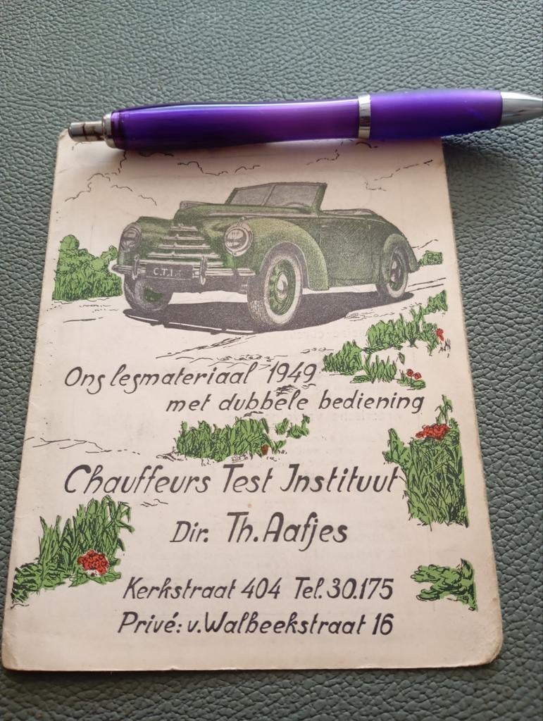 Vintage Chauffeurs lesmateriaal 1949 dubbele bediening Folde, Ophalen of Verzenden