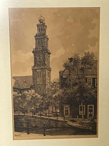 Cornelis Brandenburg - Ets Westerkerk Amsterdam beschikbaar voor biedingen