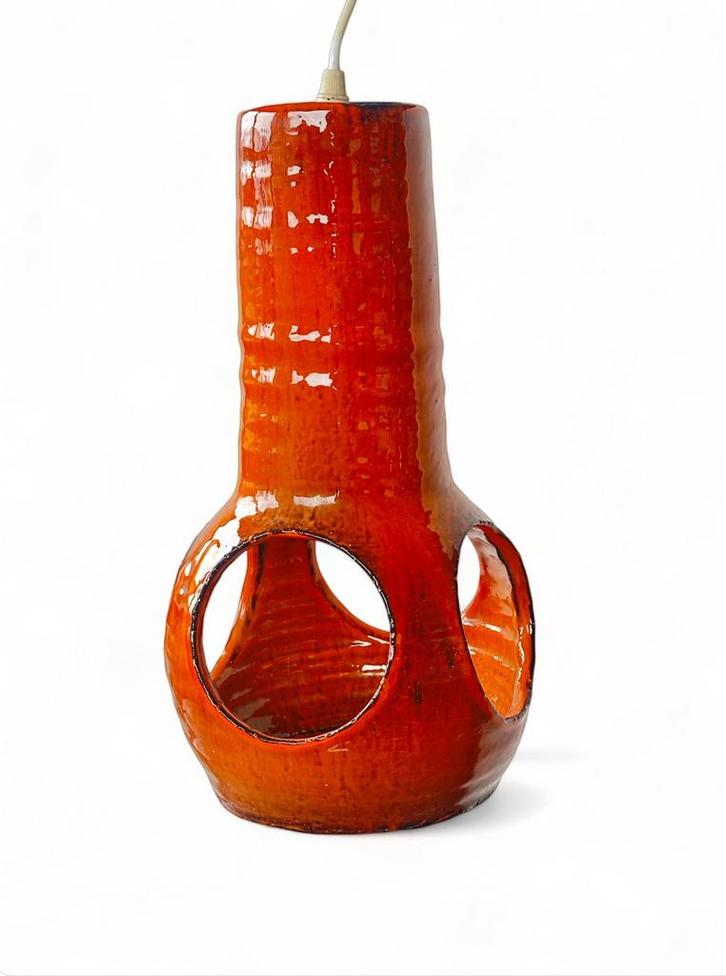 Vintage Keramiek Hanglamp Jaren 70 fat lava space age lamp, Huis en Inrichting, Lampen | Hanglampen, Gebruikt, Minder dan 50 cm