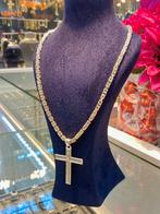 925 Zilveren Koningsketting & Kruis, Sieraden, Tassen en Uiterlijk, Ophalen, Verstelbaar, Nieuw, Goud
