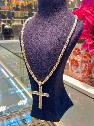 925 Zilveren Koningsketting & Kruis beschikbaar voor biedingen