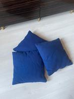 3 blauwe kussentjes van wol, Ophalen of Verzenden, Zo goed als nieuw, Blauw, Vierkant