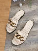 Witte dames slippers kunst krokodil leren schoenen sandalen, Verzenden, Nieuw, Wit, Slippers