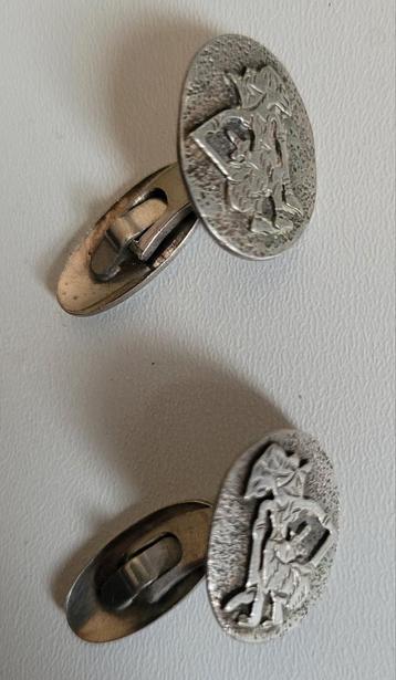 Indonesisch djokja zilver manchetknopen wajang wayang pop beschikbaar voor biedingen