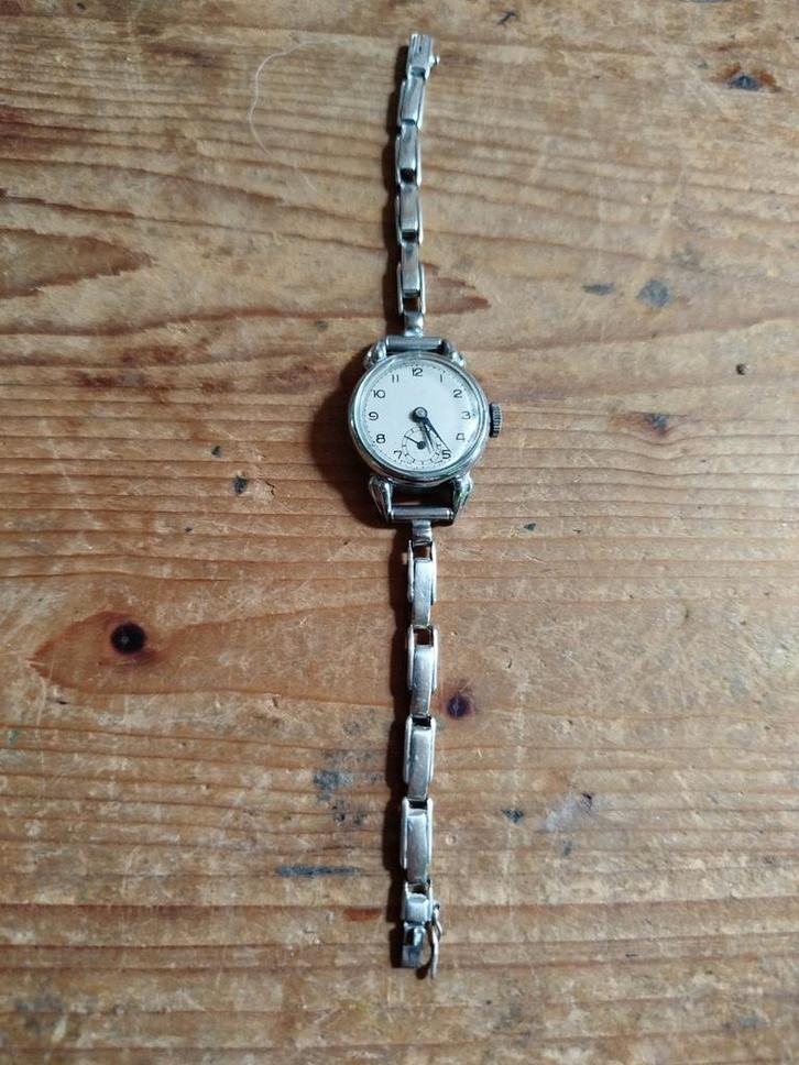 Mooi echt zilver horloge, Sieraden, Tassen en Uiterlijk, Horloges | Dames, Gebruikt, Polshorloge, Overige merken, Zilver, Ophalen of Verzenden
