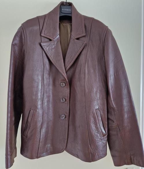 DNR Donar bruin lederen colbert jas maat M, Kleding | Heren, Kostuums en Colberts, Zo goed als nieuw, Maat 48/50 (M), Bruin, Ophalen of Verzenden