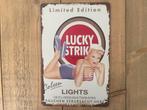 Reclamebord Lucky Strike 20x30, Verzamelen, Ophalen of Verzenden, Zo goed als nieuw, Reclamebord