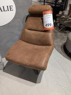 MOOIE LEREN FAUTEUIL MET HOOFDSTEUNKUSSEN, Ophalen, Metaal, MODERN, Nieuw